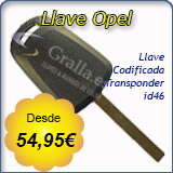 Llave Codificada con Transponder Opel