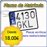 Placa Acrílica de Matrícula para Motocicletas